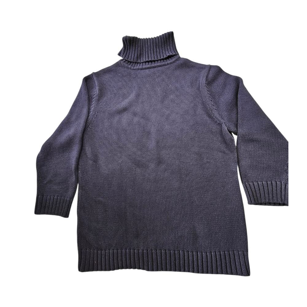 Lauren Ralph Lauren 3/4 Sleeve Navy Turtleneck Knit Sweater Women's Size Large - Picture 9 of 15